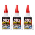 502 Sekundenkleber 50 g stark haftend für Leder und Metall – Farbe 3 bottles