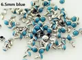 Acryl Türkis Messing Nieten 6,5 bis 10 mm für Kleidung und Taschen – Farbe 6.5mm blue