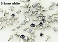 Acryl Türkis Messing Nieten 6,5 bis 10 mm für Kleidung und Taschen – Farbe 6.5mm white