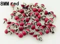 Acryl Türkis Messing Nieten 6,5 bis 10 mm für Kleidung und Taschen – Farbe 8mm red