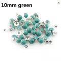 Acryl Türkis Messing Nieten 6,5 bis 10 mm für Kleidung und Taschen – Farbe 10mm green