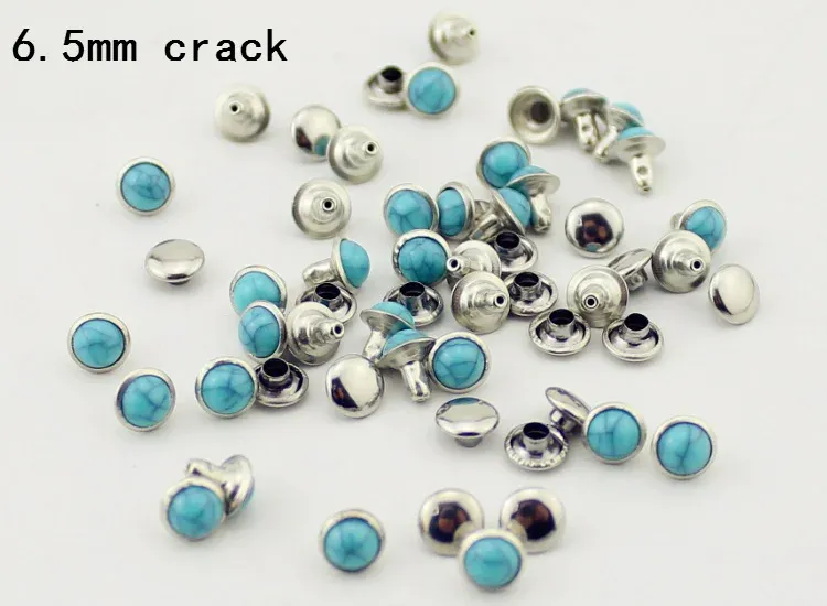 Acryl Türkis Messing Nieten 6,5 bis 10 mm für Kleidung und Taschen