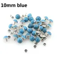 Acryl Türkis Messing Nieten 6,5 bis 10 mm für Kleidung und Taschen – Farbe 10mm blue