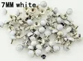 Acryl Türkis Messing Nieten 6,5 bis 10 mm für Kleidung und Taschen – Farbe 7mm white
