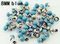 Acryl Türkis Messing Nieten 6,5 bis 10 mm für Kleidung und Taschen – Farbe 8mm blue