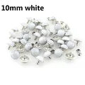 Acryl Türkis Messing Nieten 6,5 bis 10 mm für Kleidung und Taschen – Farbe 10mm white
