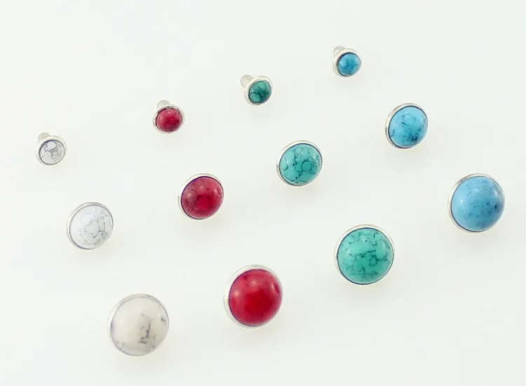 Acryl Türkis Messing Nieten 6,5 bis 10 mm für Kleidung und Taschen