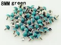 Acryl Türkis Messing Nieten 6,5 bis 10 mm für Kleidung und Taschen – Farbe 8mm green