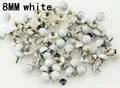 Acryl Türkis Messing Nieten 6,5 bis 10 mm für Kleidung und Taschen – Farbe 8mm white