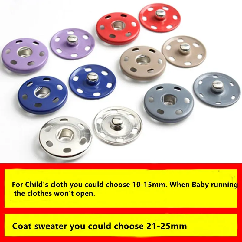 Bunte Metall Druckknöpfe 10 bis 25 mm für Nähen Leder Kleidung