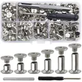 Chicago Schrauben Nieten 110 Sets für Lederhandwerk und Taschen – Farbe 110sets silver