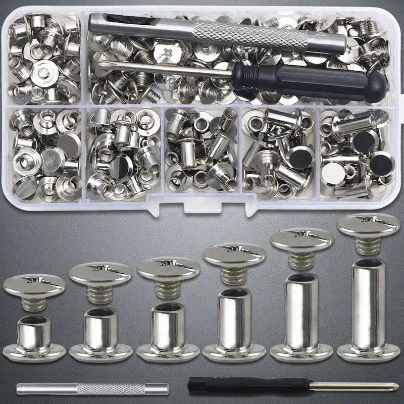Chicago Schrauben Nieten 110 Sets für Lederhandwerk und Taschen