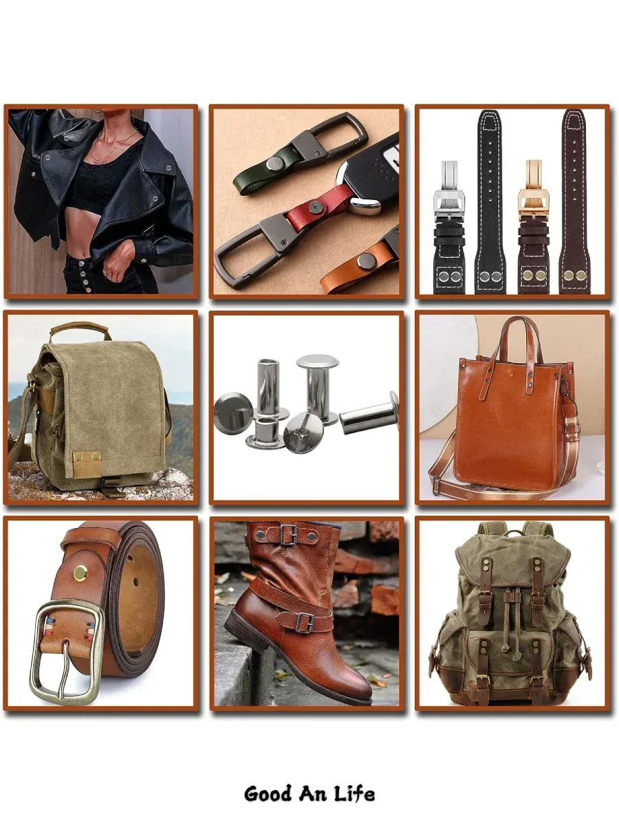 Chicago Schrauben Nieten 110 Sets für Lederhandwerk und Taschen