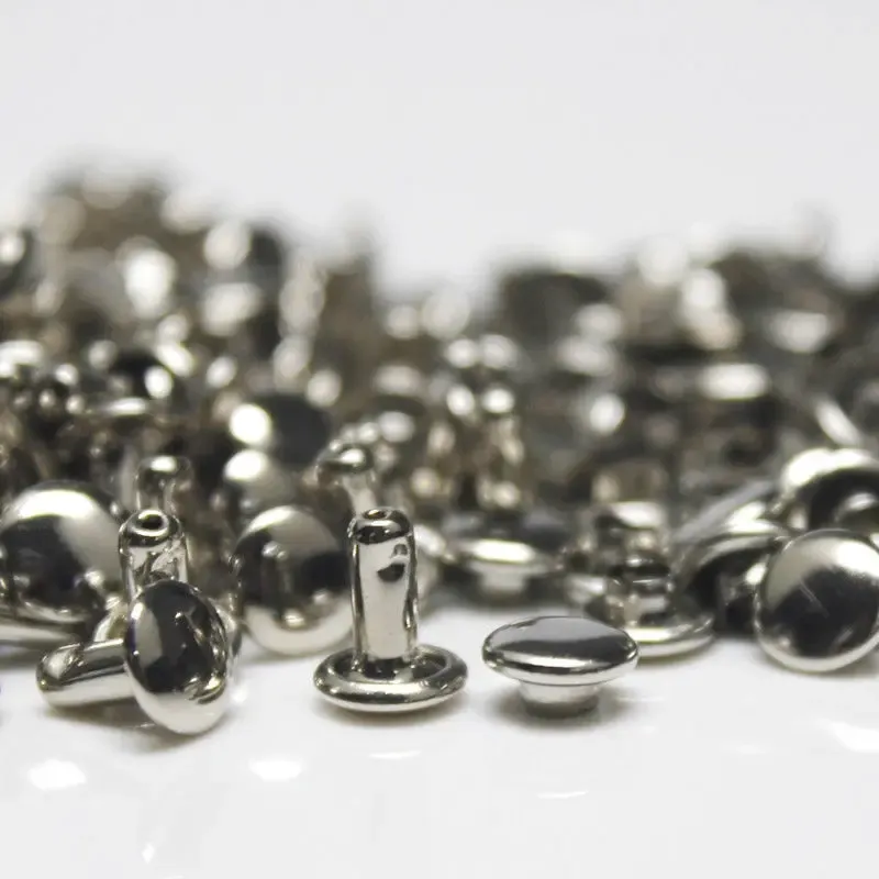 Doppel Kappe Nieten 6mm bis 8mm für Lederhandwerk und Kragen 100 Sets