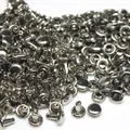 Doppel Kappe Nieten 6mm bis 8mm für Lederhandwerk und Kragen 100 Sets – Farbe silver