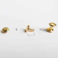 Doppelkappen Rundnieten 7x8mm bis 9x16mm für Lederhandwerk 20 Stück – Farbe light gold