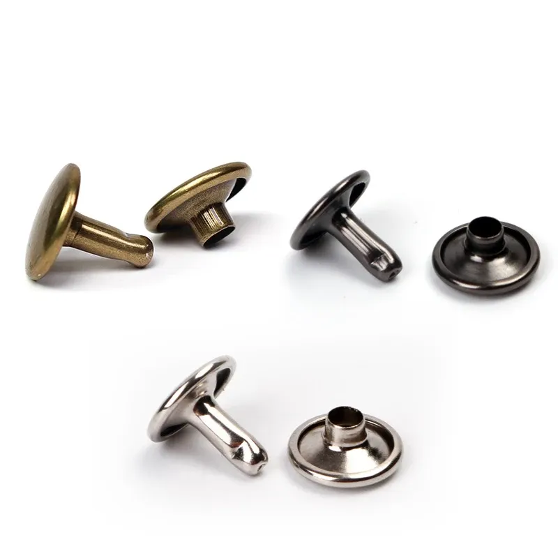 Doppelkappen Rundnieten 7x8mm bis 9x16mm für Lederhandwerk 20 Stück
