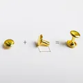 Doppelkappen Rundnieten 7x8mm bis 9x16mm für Lederhandwerk 20 Stück – Farbe imitation gold