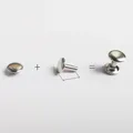 Doppelkappen Rundnieten 7x8mm bis 9x16mm für Lederhandwerk 20 Stück – Farbe silver