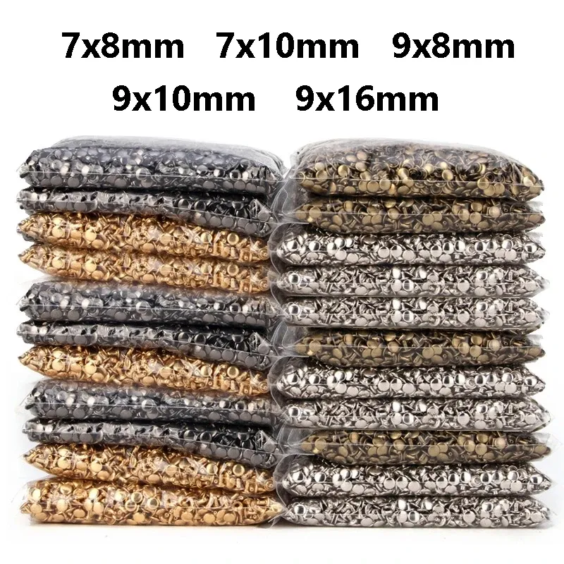 Doppelkappen Rundnieten 7x8mm bis 9x16mm für Lederhandwerk 20 Stück