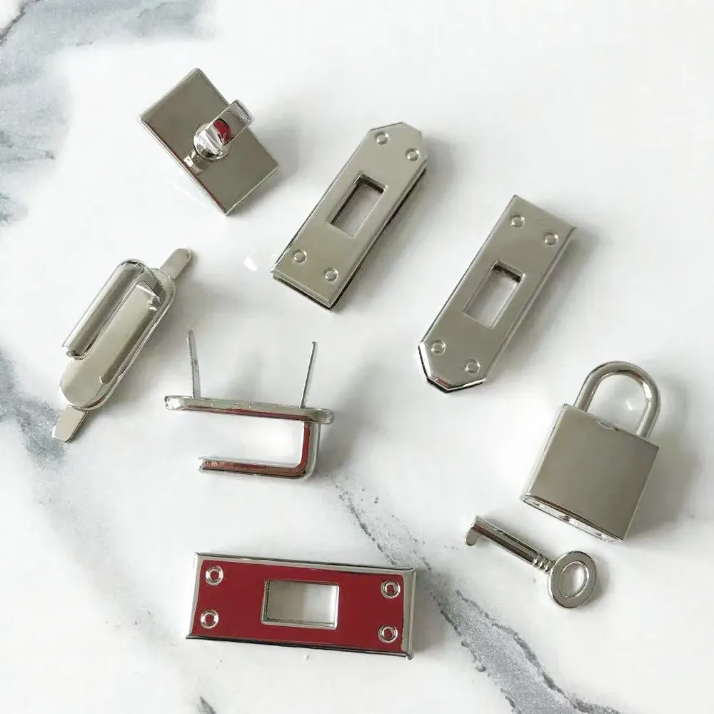 Drehverschluss Schloss Schnalle 45mm für Handtaschen 7 Stück