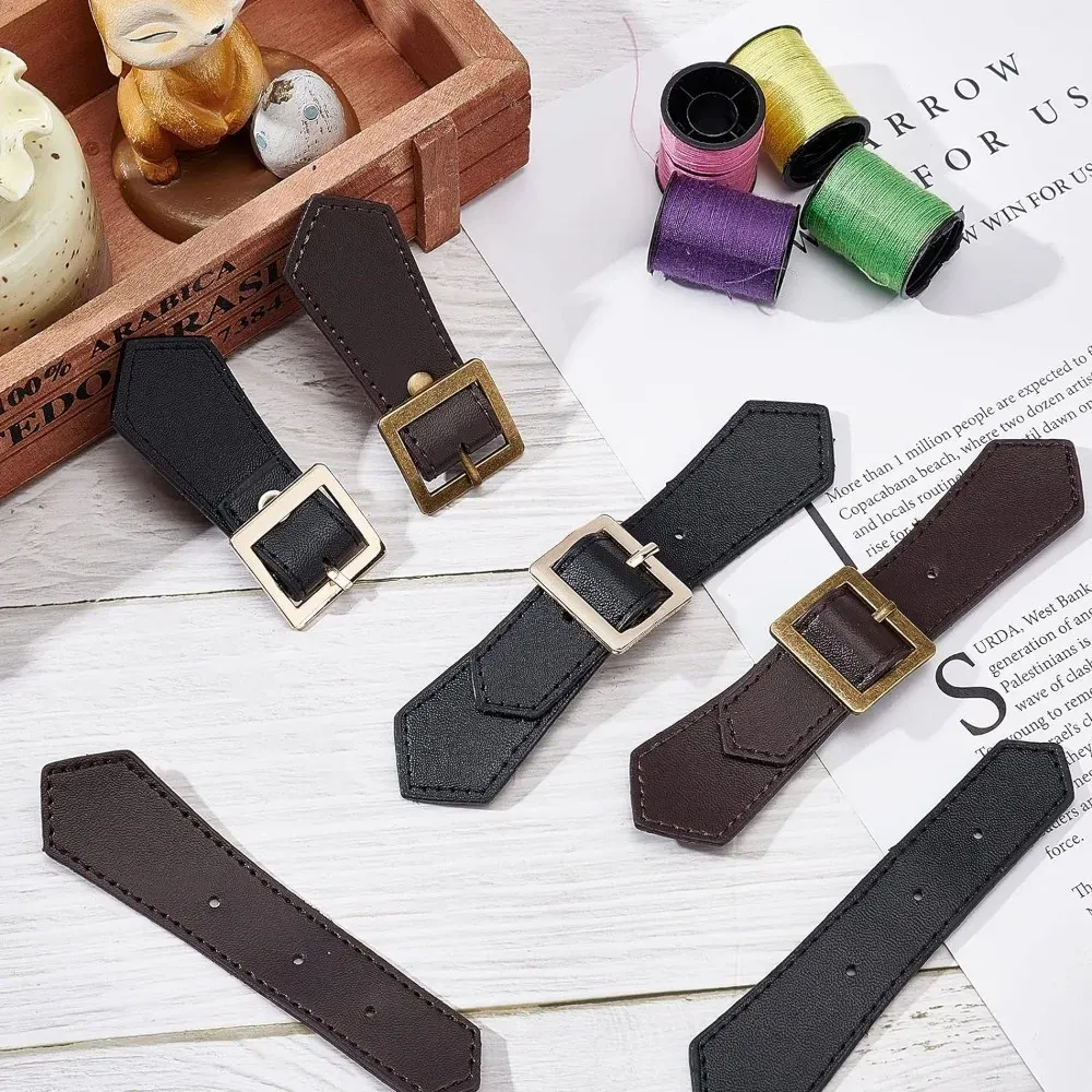 Druckknopf Leder PU 4 Sets zum Aufnähen für Jacken Taschen Reisetaschen