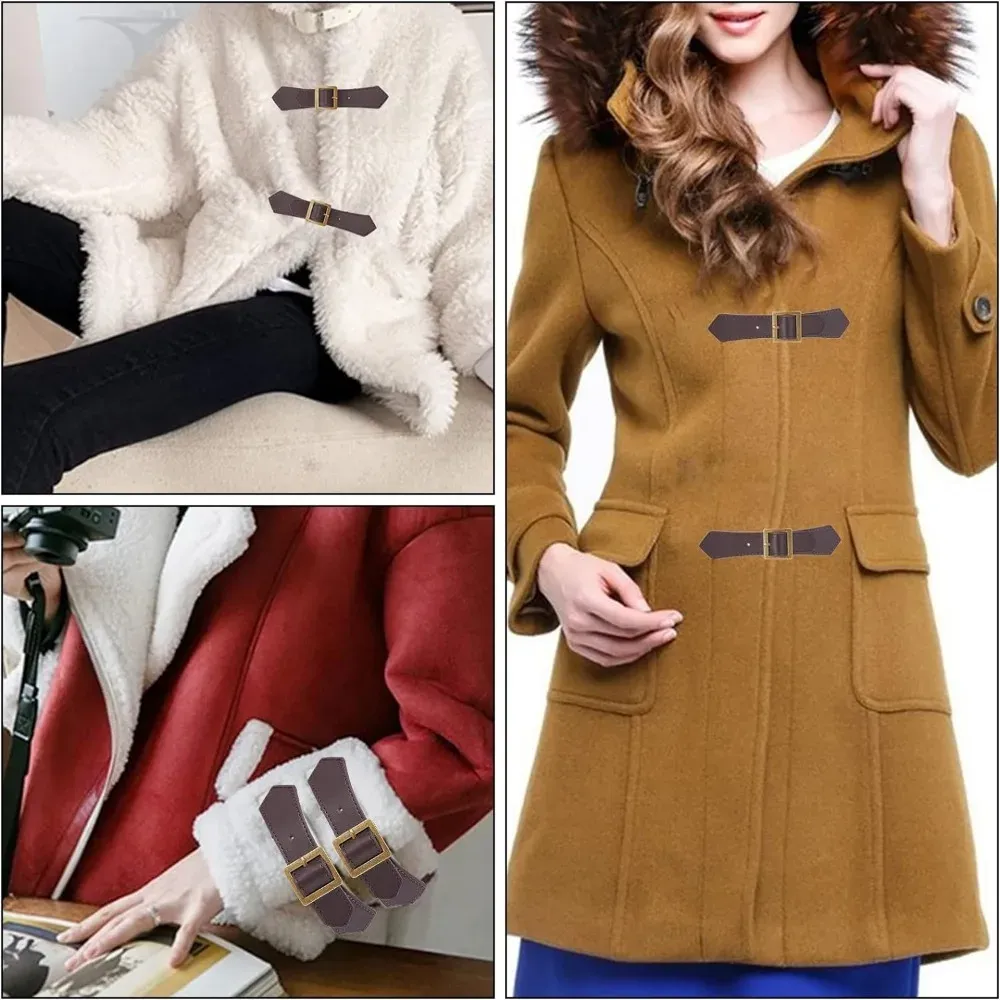 Druckknopf Leder PU 4 Sets zum Aufnähen für Jacken Taschen Reisetaschen