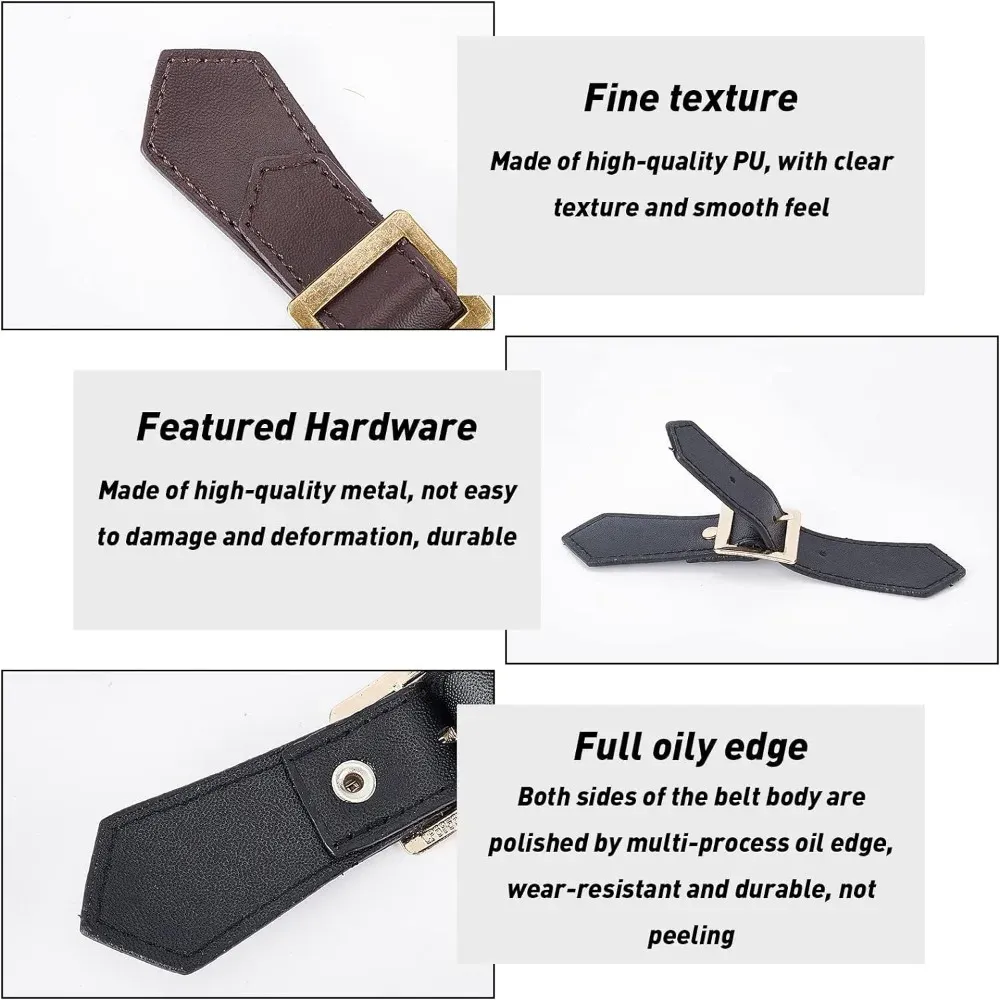 Druckknopf Leder PU 4 Sets zum Aufnähen für Jacken Taschen Reisetaschen