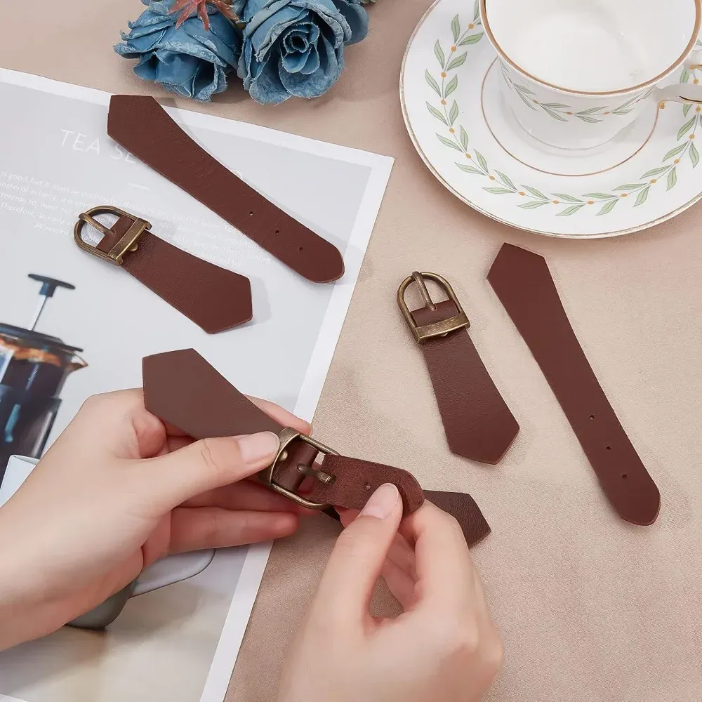 Druckknopf Leder PU 6 Sets zum Aufnähen für Jacken Taschen Reisetaschen