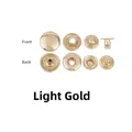 Druckknopf Messing 10 bis 20 Sets für Leder Kleidung Taschen 8 bis 15 mm – Farbe Light-Gold