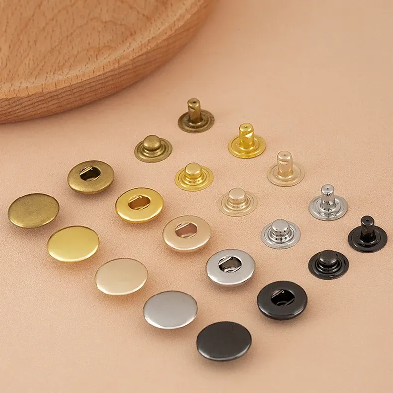 Druckknopf Messing 10 bis 20 Sets für Leder Kleidung Taschen 8 bis 15 mm