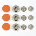 Druckknopf Metall 100 Sets für Leder Kleidung Taschen 10 bis 17 mm – Farbe Orange