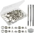 Druckknopf Set Leder Messing 12 Sets für Kleidung Taschen 15 mm – 6