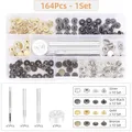 Druckknopf Set Leder Metall 40 Sets mit Werkzeug für Kleidung Taschen – Farbe 164Pcs - 1Set