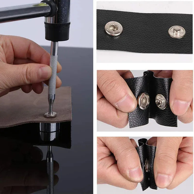 Druckknopf Set Leder Metall mit Werkzeug für Lederhandwerk Projekte