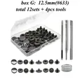 Druckknopf Set Metall 12 Sets für Leder Taschen Kleidung 10 bis 15 mm – Farbe 12.5mm Gunmetal