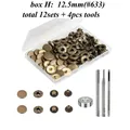 Druckknopf Set Metall 12 Sets für Leder Taschen Kleidung 10 bis 15 mm – Farbe 12.5mm Bronze