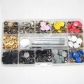 Druckknopf Set Metall 120 Sets mit Werkzeug für Leder Taschen Kleidung – Farbe 12Colors-A-633