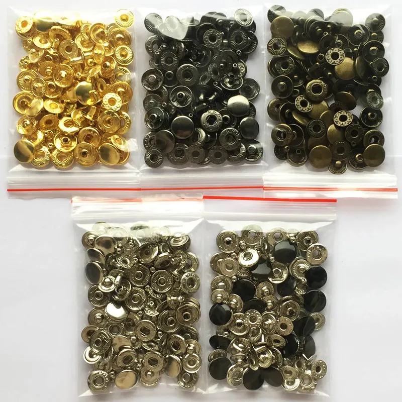 Druckknöpfe Leder 10 bis 15 mm mit Werkzeugen für Kleidung Taschen