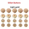Druckknöpfe Metall 10 bis 15 mm mit Werkzeugen für Kleidung Taschen – Farbe 50Set Light gold
