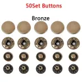 Druckknöpfe Metall 10 bis 15 mm mit Werkzeugen für Kleidung Taschen – Farbe 50Set Bronze