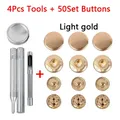 Druckknöpfe Metall 10 bis 15 mm mit Werkzeugen für Kleidung Taschen – Farbe 4Tool-50SetLightgold