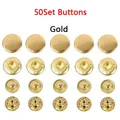 Druckknöpfe Metall 10 bis 15 mm mit Werkzeugen für Kleidung Taschen – Farbe 50Set Gold