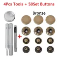 Druckknöpfe Metall 10 bis 15 mm mit Werkzeugen für Kleidung Taschen – Farbe 4 Tool-50Set Bronze
