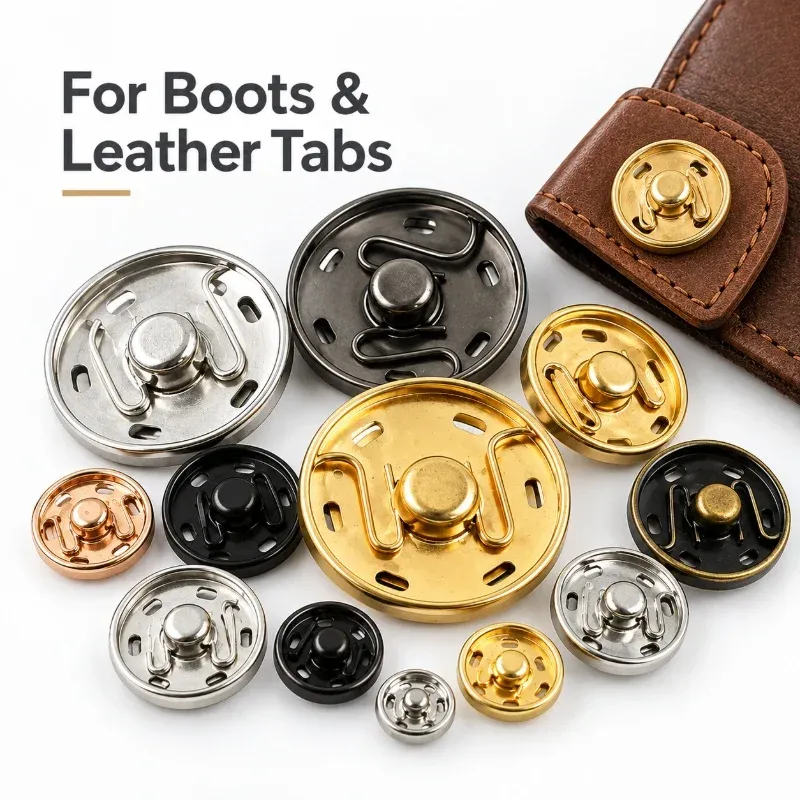 Druckknöpfe Metall 8 bis 17 mm für Schuhe Leder Stiefel Lederarbeiten