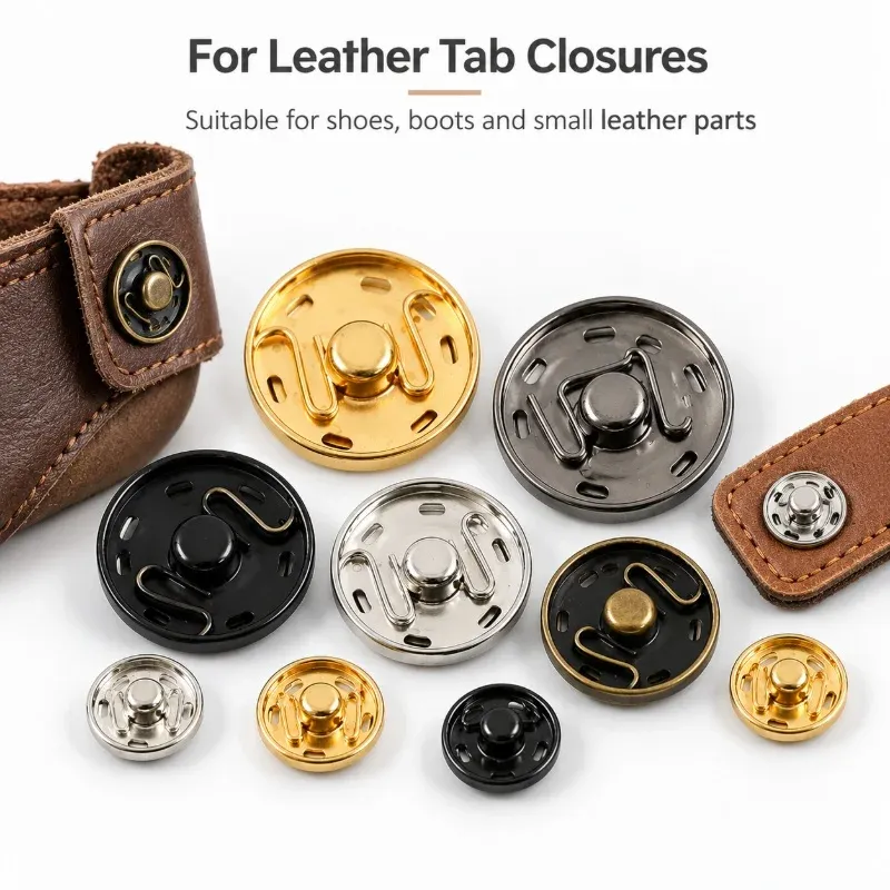 Druckknöpfe Metall 8 bis 17 mm für Schuhe Leder Stiefel Lederarbeiten