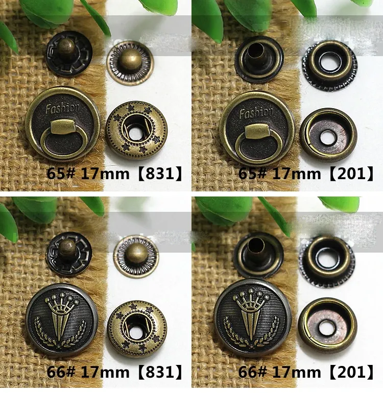 Druckknöpfe Metall Bronze für Kleidung DIY Lederhandwerk Taschen Deko