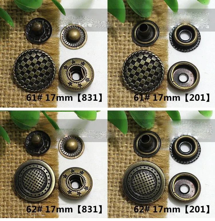 Druckknöpfe Metall Bronze für Kleidung DIY Lederhandwerk Taschen Deko