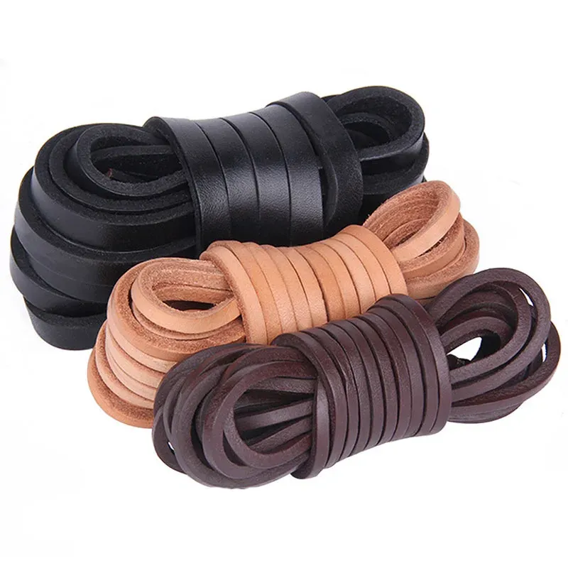 Echtes Lederband flach 2 bis 20 mm für Schmuckherstellung
