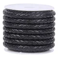 Echtlederband rund 2 Meter 3 bis 6 mm bunt für Schmuck – Farbe black